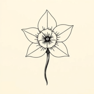 Geometric Daffodil Tattoo
