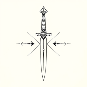Geometric Dagger Tattoo