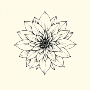 Geometric Dahlia Tattoo