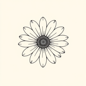 Geometric Daisy Tattoo