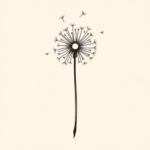 Geometric Dandelion Tattoo