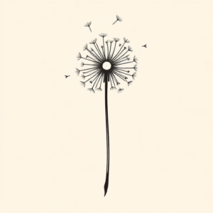 Geometric Dandelion Tattoo