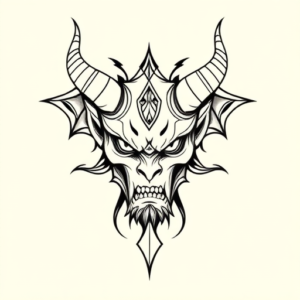 Geometric Demon Tattoo