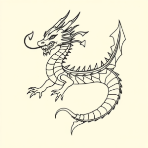 Geometric Dragon Tattoo