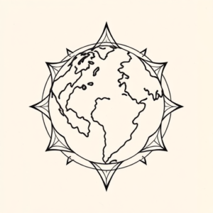 Geometric Earth Tattoo