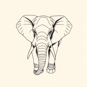 Geometric Elephant Tattoo