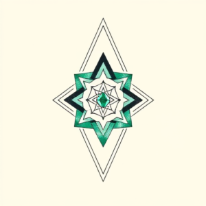 Geometric Emerald Tattoo