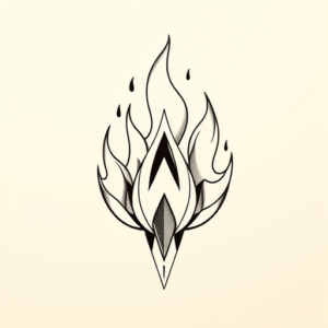 Geometric Fire Tattoo