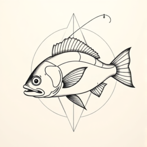 Geometric Fishing Tattoo