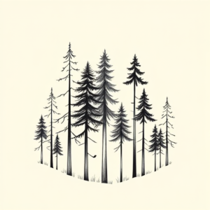 Geometric Forest Tattoo