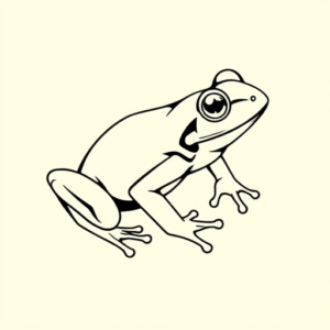 Geometric Frog Tattoo