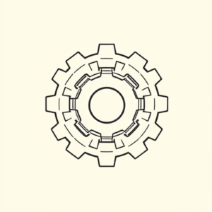 Geometric Gear Tattoo