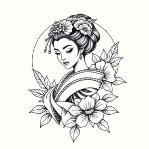 Geometric Geisha Tattoo