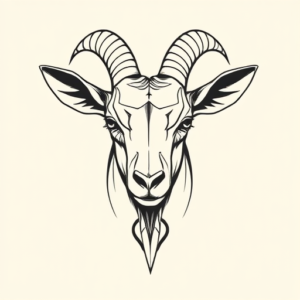 Geometric Goat Tattoo