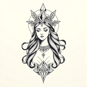 Geometric Goddess Tattoo