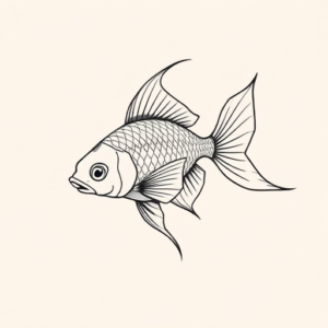 Geometric Goldfish Tattoo