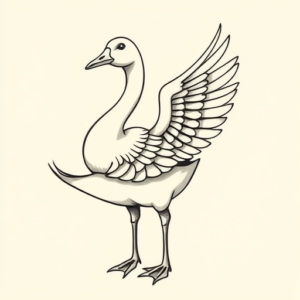 Geometric Goose Tattoo