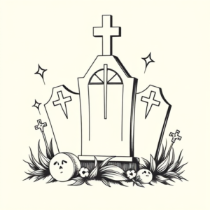 Geometric Graveyard Tattoo