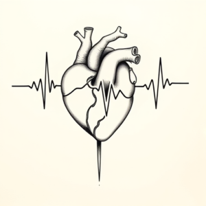 Geometric Heartbeat Tattoo