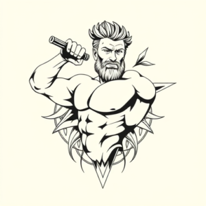 Geometric Hercules Tattoo