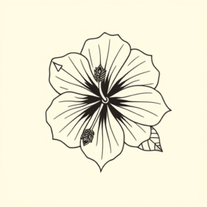 Geometric Hibiscus Tattoo