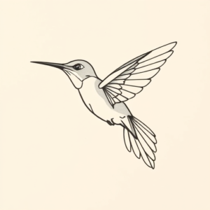 Geometric Hummingbird Tattoo