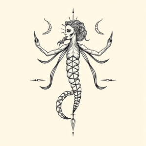 Geometric Hydra Tattoo