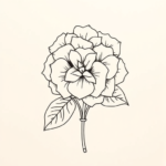 Geometric Hydrangea Tattoo