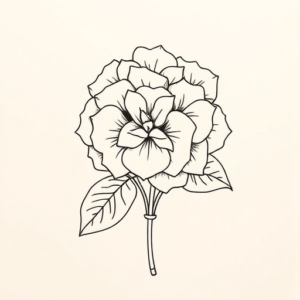 Geometric Hydrangea Tattoo