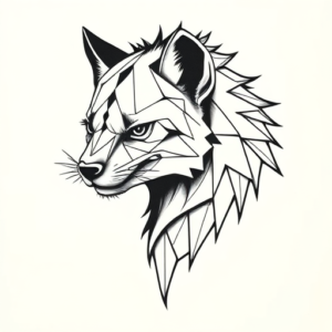 Geometric Hyena Tattoo