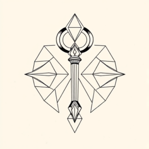 Geometric Key Tattoo