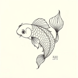 Geometric Koi Tattoo