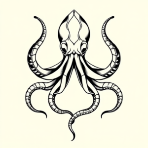 Geometric Kraken Tattoo