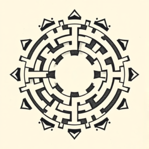 Geometric Labyrinth Tattoo