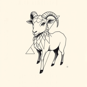 Geometric Lamb Tattoo