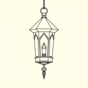 Geometric Lantern Tattoo