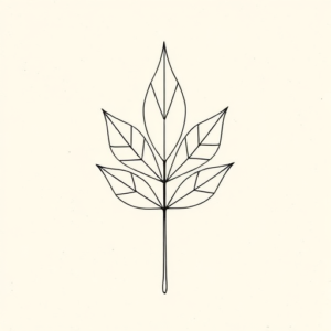 Geometric Leaf Tattoo