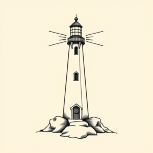 Geometric Lighthouse Tattoo