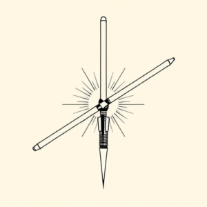 Geometric Lightsaber Tattoo