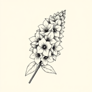 Geometric Lilac Tattoo