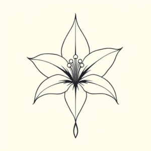 Geometric Lily Tattoo