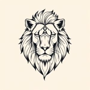 Geometric Lioness Tattoo