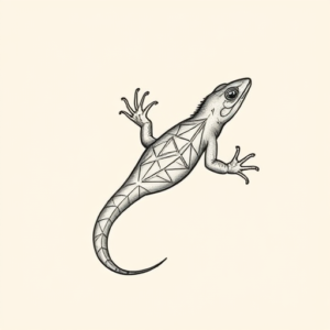 Geometric Lizard Tattoo