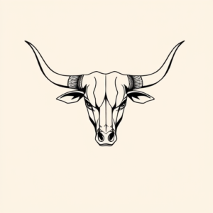 Geometric Longhorn Tattoo