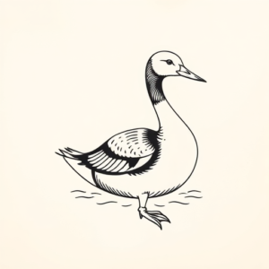 Geometric Loon Tattoo