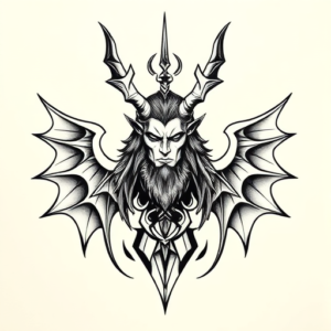 Geometric Lucifer Tattoo