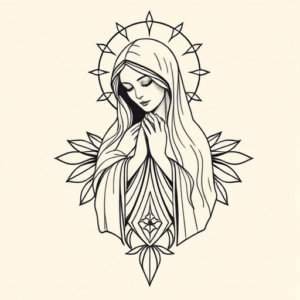 Geometric Mary Tattoo