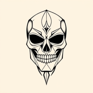 Geometric Mask Tattoo