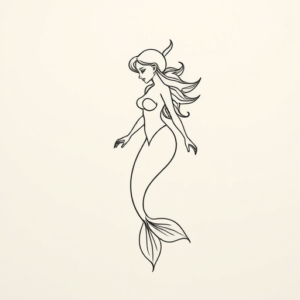 Geometric Mermaid Tattoo