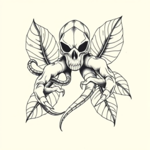 Geometric Monstera Tattoo